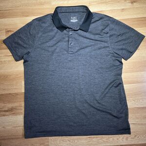 Apt. 9 Premier Flex Polo Shirt Short-Sleeve Gray / Black Men's Size XL